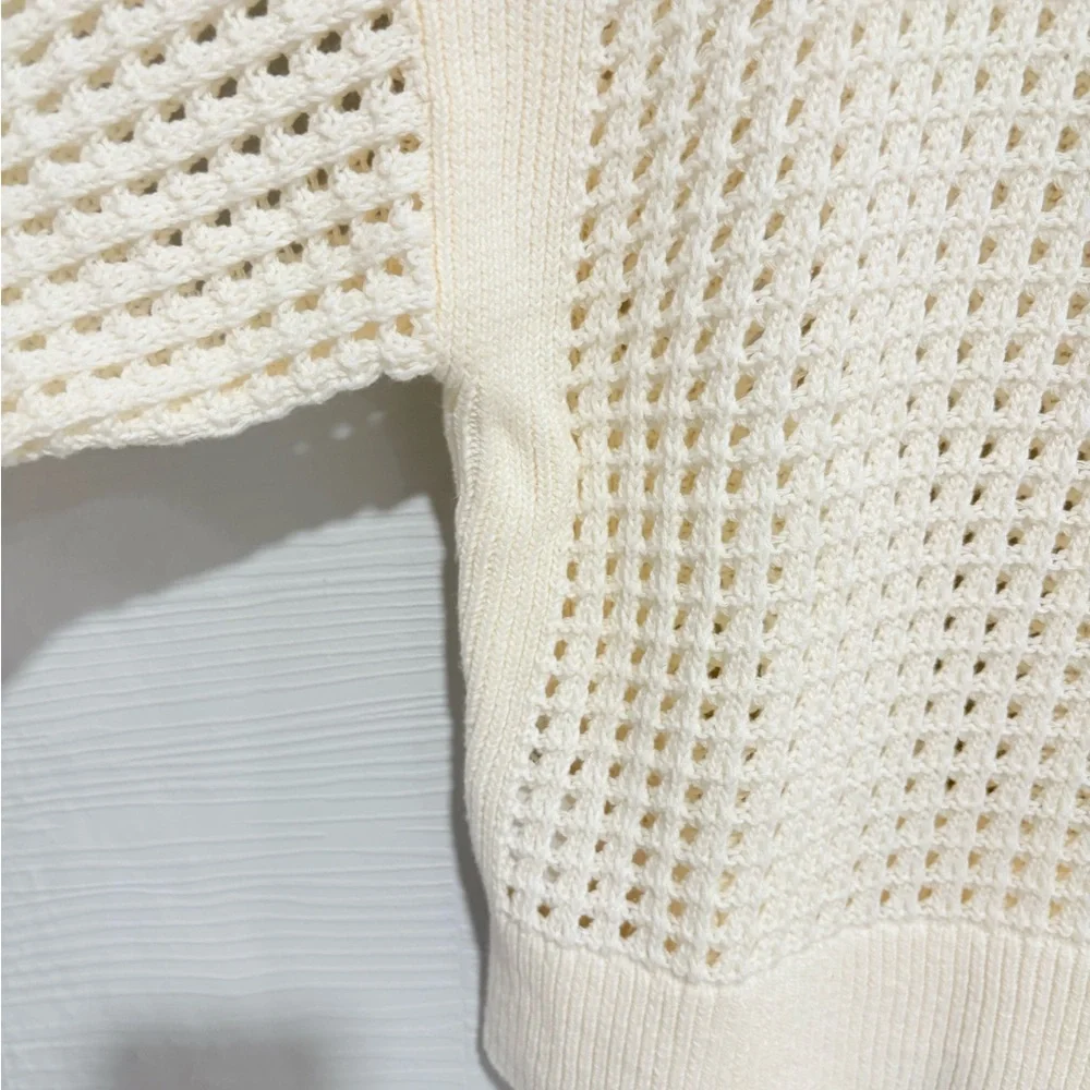 Elegant Cream Knit Sweater - Picture 3 of 4